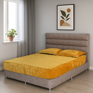 کاور تشک مخمل کشدار مدل صبا دو نفره 3 تکه سایز 160*200 سانتیمتر