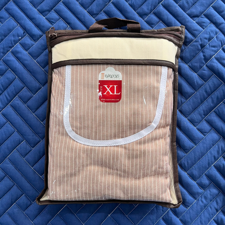 حوله تنپوش نخی سنتی یزدی صادراتی طرح دیپلمات سایز XL (سایز 135 سانتیمتر)